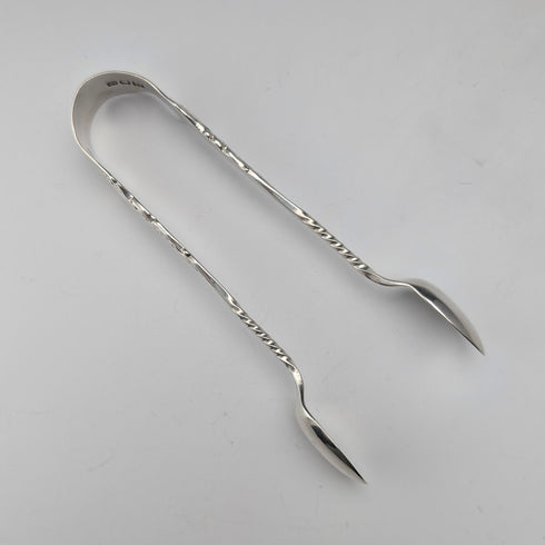 1902 British antique sterling silver sugar tongs 22g Charles Boyton